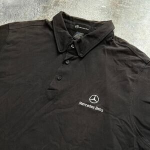 Vintage Mercedes Benz Faded Black Polo Shirt! Size XXL